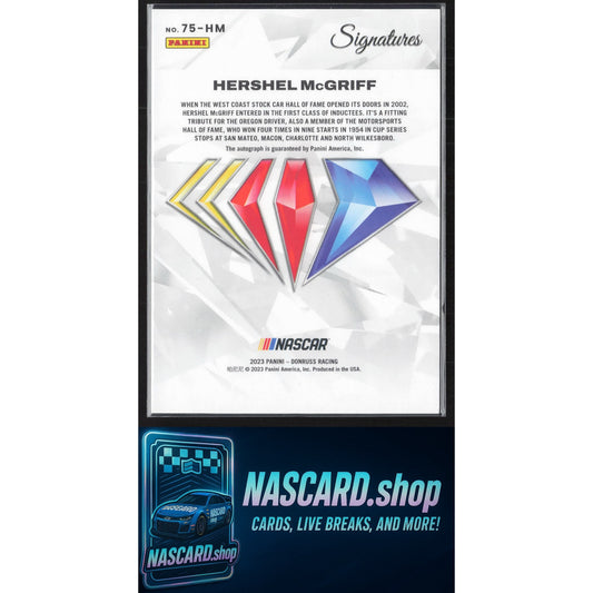 2023 Panini Prizm #75-HM Hershel McGriff NASCAR 75th Anniversary Signatures