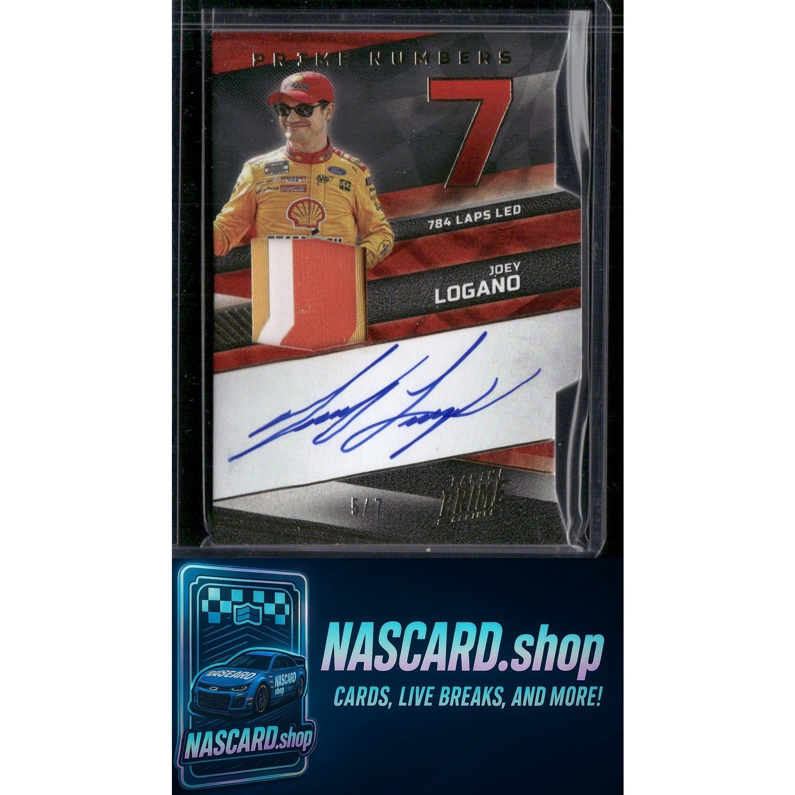 2023 Panini Prime #JL-1 Joey Logano Prime Number Signatures #/7 - Card Gorilla
