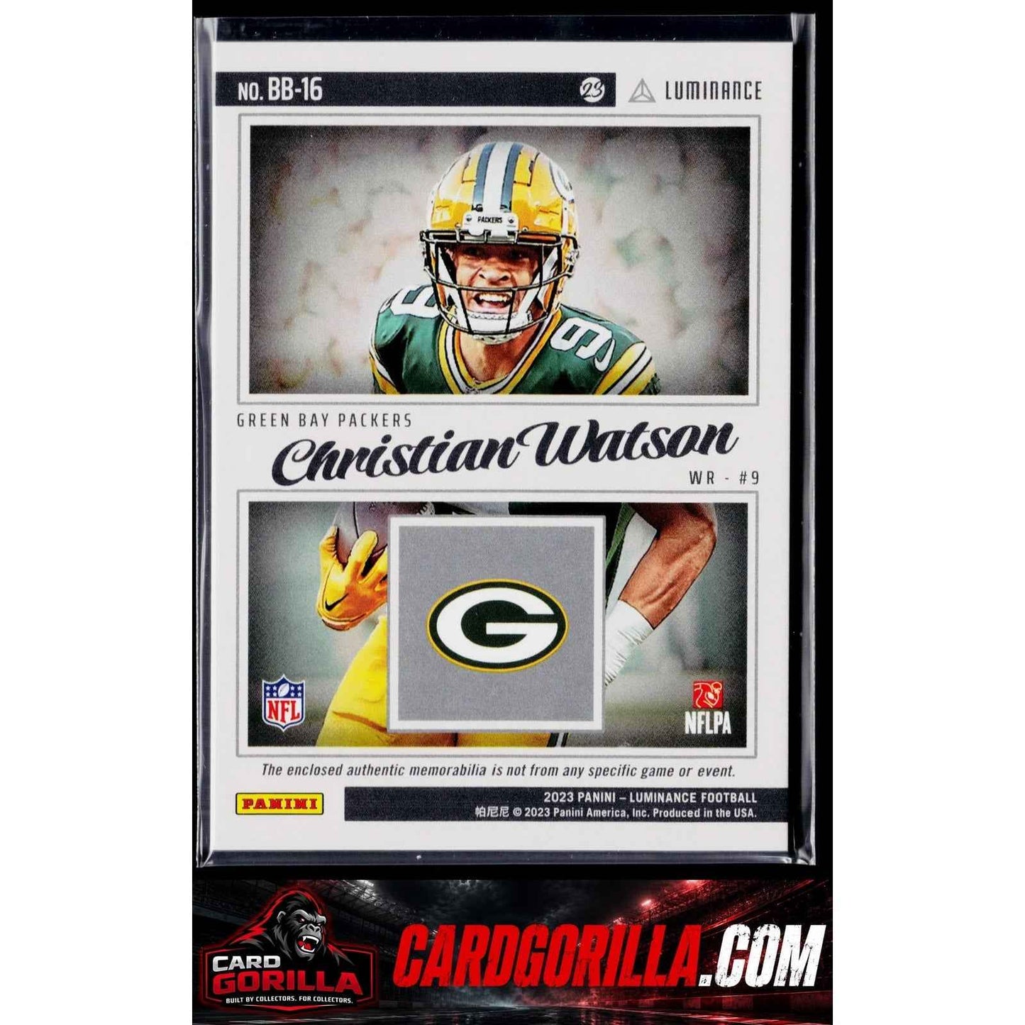2023 Panini Luminance #BB-16 Christian Watson Bright Beginnings