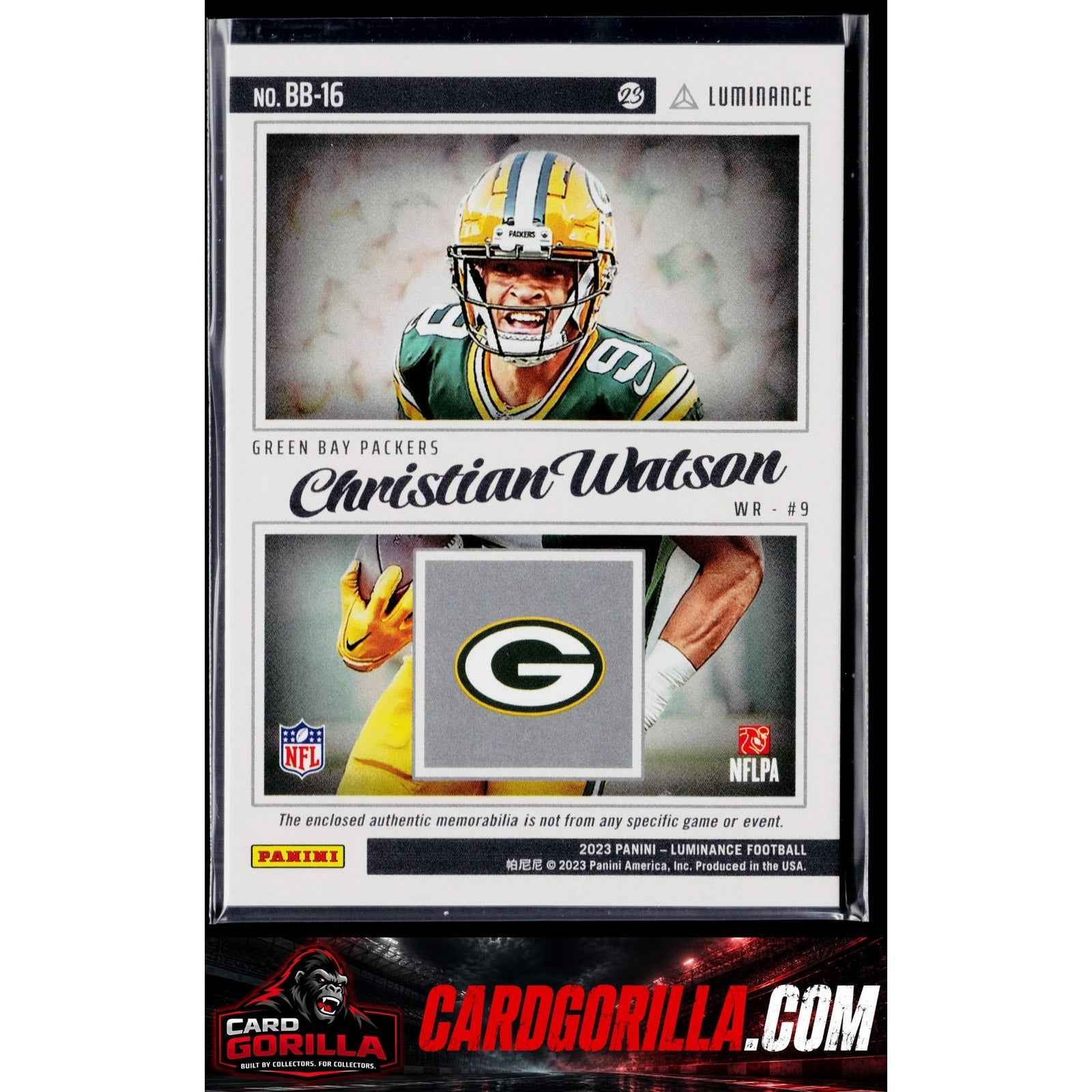 2023 Panini Luminance #BB-16 Christian Watson Bright Beginnings