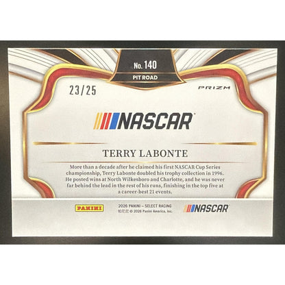 2026 Panini Select NASCAR Terry Labonte #140 Set - Pit Road Tie-Dye Prizms 23/25
