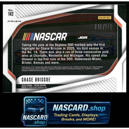 2025 Panini Prizm #142 Chase Briscoe Pulsar #/299