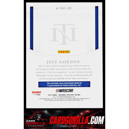 2024 Panini National Treasures #RUS-JGN Jeff Gordon Race Used Sheet Metal #/99