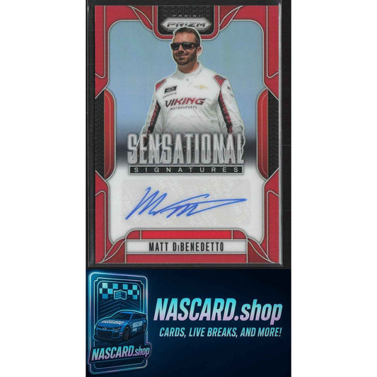 2025 Panini Prizm #SS-MDB Matt DiBenedetto Sensational Signatures Prizm Red #/99