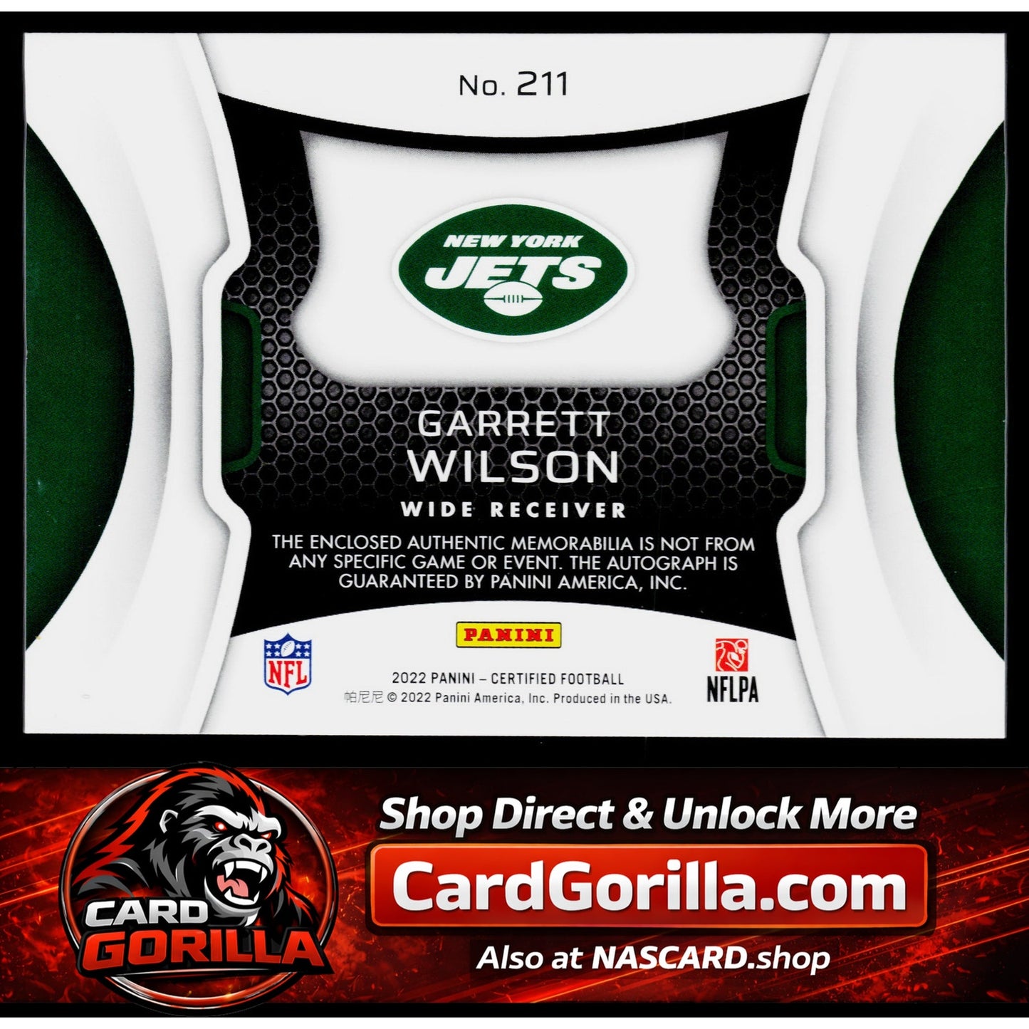 2022 Panini Certified #211 Garrett Wilson Mirror Pink #/149