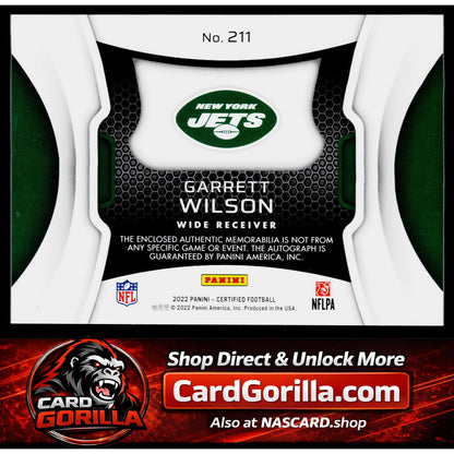 2022 Panini Certified #211 Garrett Wilson Mirror Pink #/149