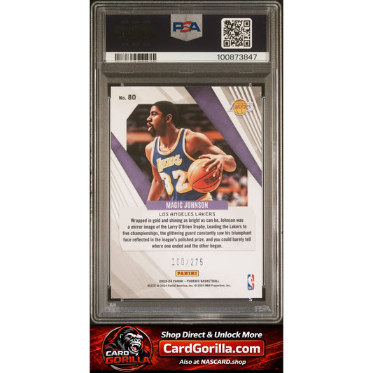 2023 Panini Phoenix #80 Magic Johnson Maroon Ice PSA 10