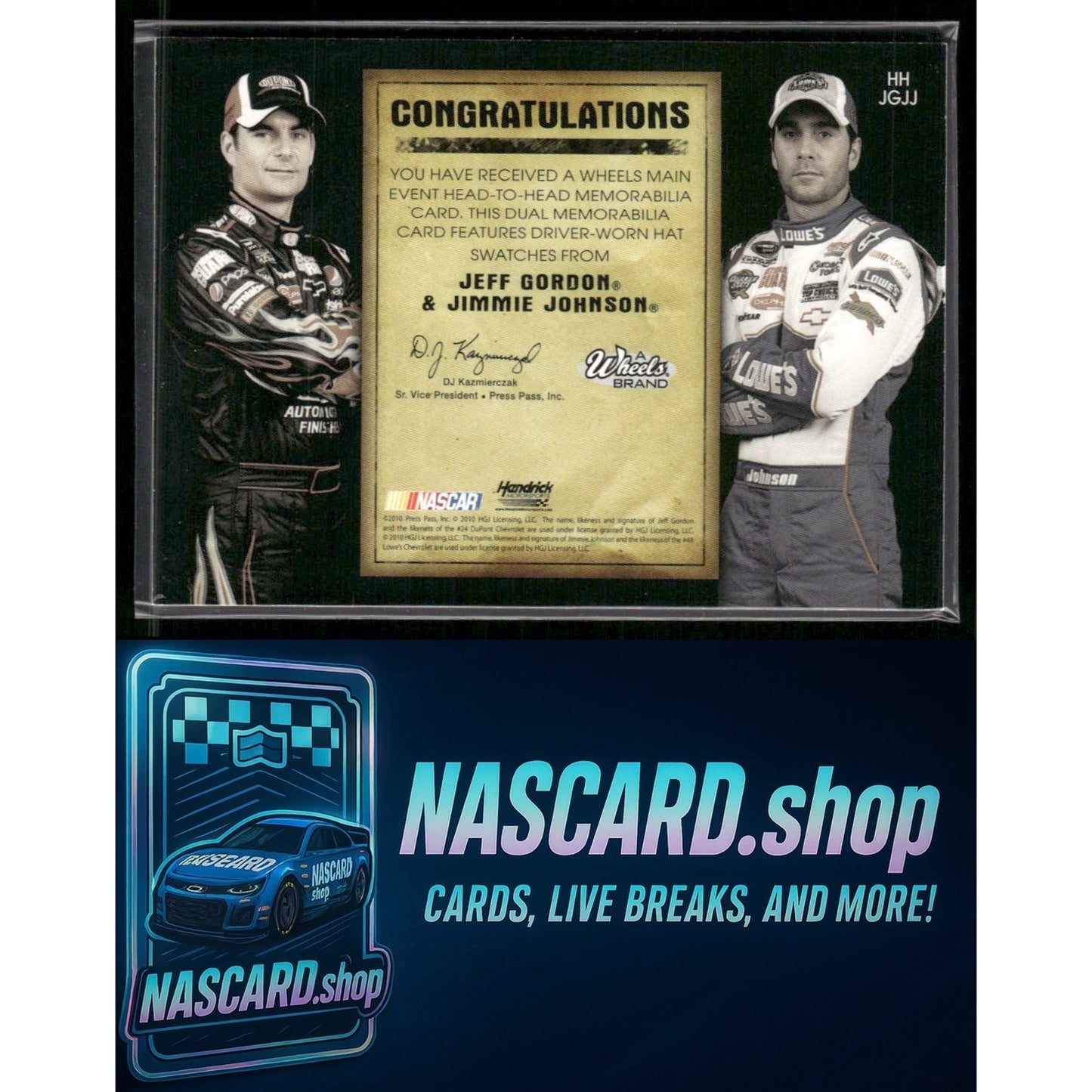 2010 Wheels Main Event Jeff Gordon Jimmie Johnson Head to Head #/150 - Card Gorilla
