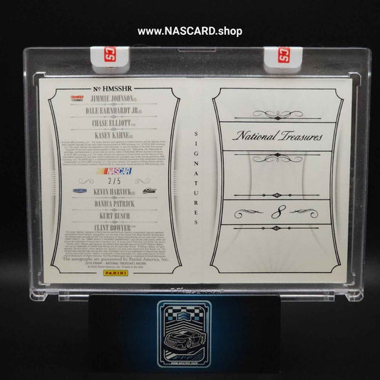 2016 Panini National Treasures NASCAR Eight Signature HMS SHR Booklet Black 2/5 - NASCARD.shop