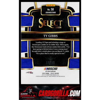 2024 Panini Select #58 Ty Gibbs Gold Prizms #/10
