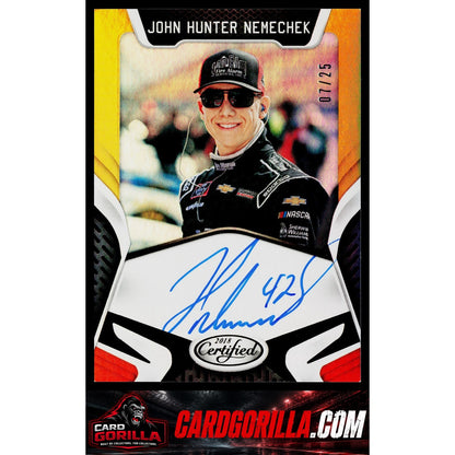 2018 Panini Certified #CS-JN John Hunter Nemechek Certified Signatures Gold #/25