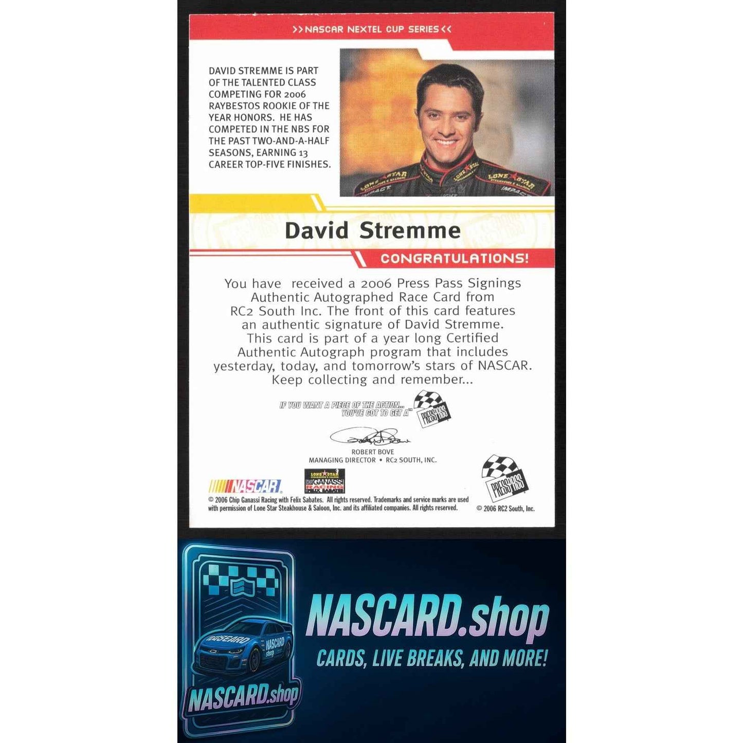 2006 Press Pass #NNO David Stremme Signings