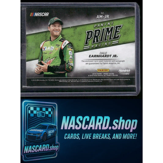2018 Panini Prime #AM-JR Dale Earnhardt Jr Autograph Materials Holo Gold #/10 - Card Gorilla