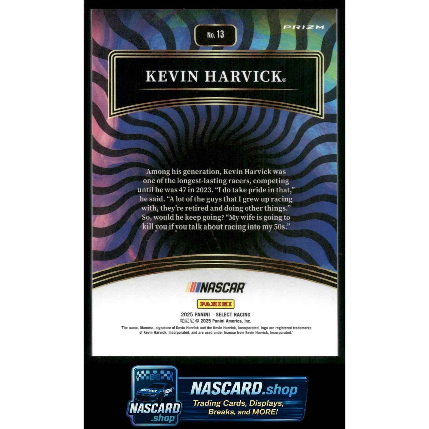 2025 Panini Select #13 Kevin Harvick Color Wheel