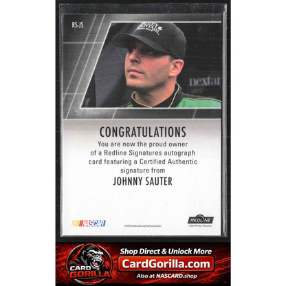 2014 Press Pass Redline #RS-JS Johnny Sauter Redline Signatures Blue #/25