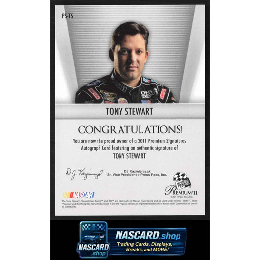 2011 Press Pass Premium #PS-TS Tony Stewart Signatures Red Ink #/66