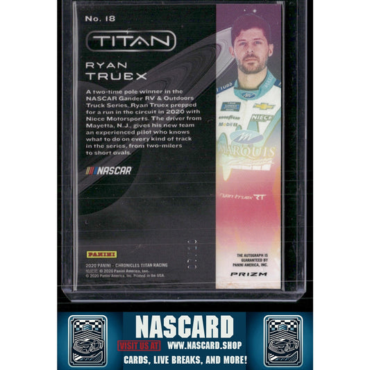 2020 Panini Chronicles #18 Ryan Truex Titan Gold #/10 - NASCARD.shop