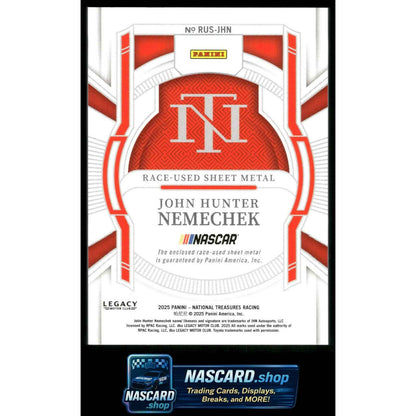 2025 National Treasures John Hunter Nemechek Race Used Sheet Metal Holo Gold /10