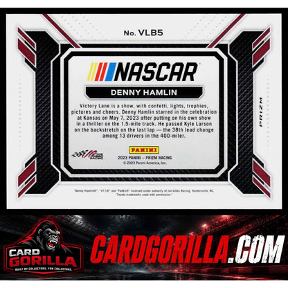 2023 Panini Prizm #VLB5 Denny Hamlin Victory Lane Bound White Sparkle Prizm