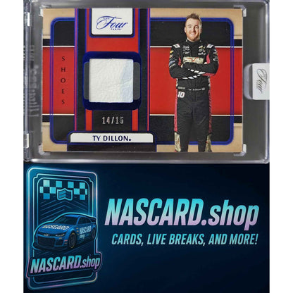 2025 Panini Turn Four #SH-TDN Ty Dillon Shoes Blue #/15
