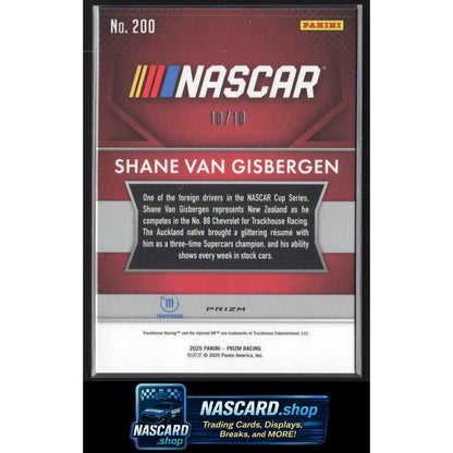2025 Panini Prizm Throwback #200 Shane Van Gisbergen Blue Shimmer #10/10