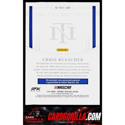 2024 National Treasures Chris Buescher Race Used Sheet Metal Holo Gold #/10