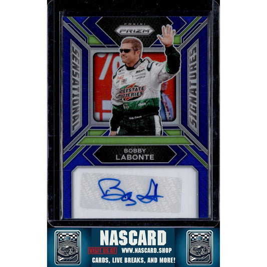 2024 Panini Prizm #SS-BLE Bobby Labonte Sensational Signatures Blue #/49 - NASCARD.shop