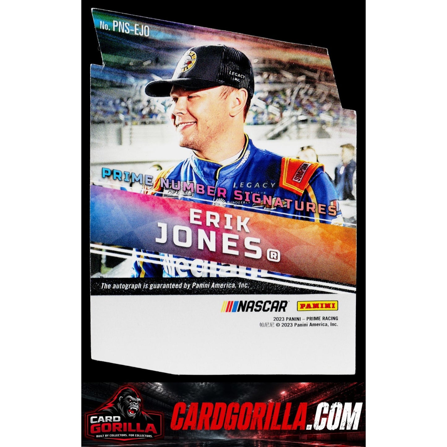 2023 Panini Prime #PNS-EJO Erik Jones Die Cut Prime Number Signatures #/99