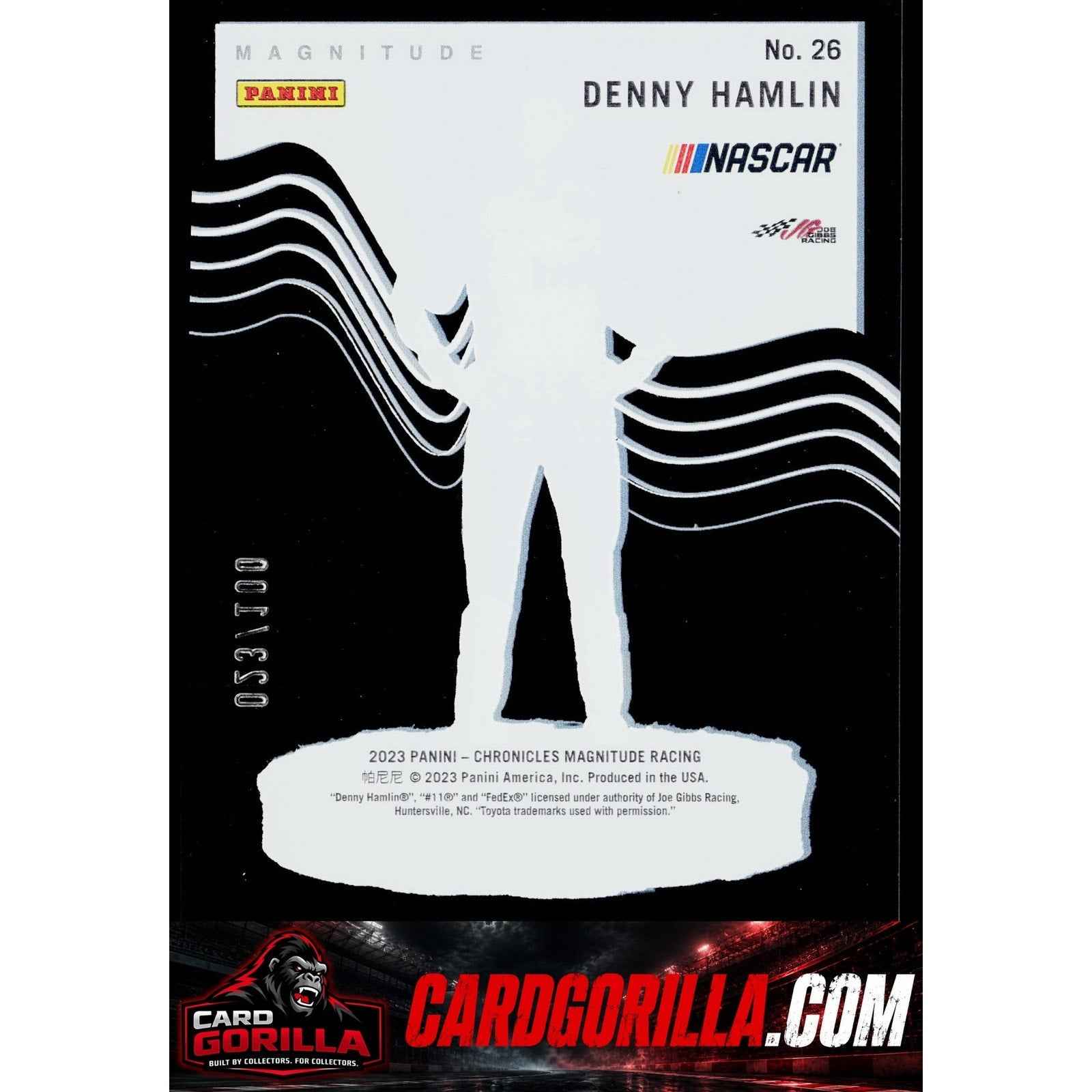 2023 Panini Chronicles #26 Denny Hamlin Magnitude Red #/100