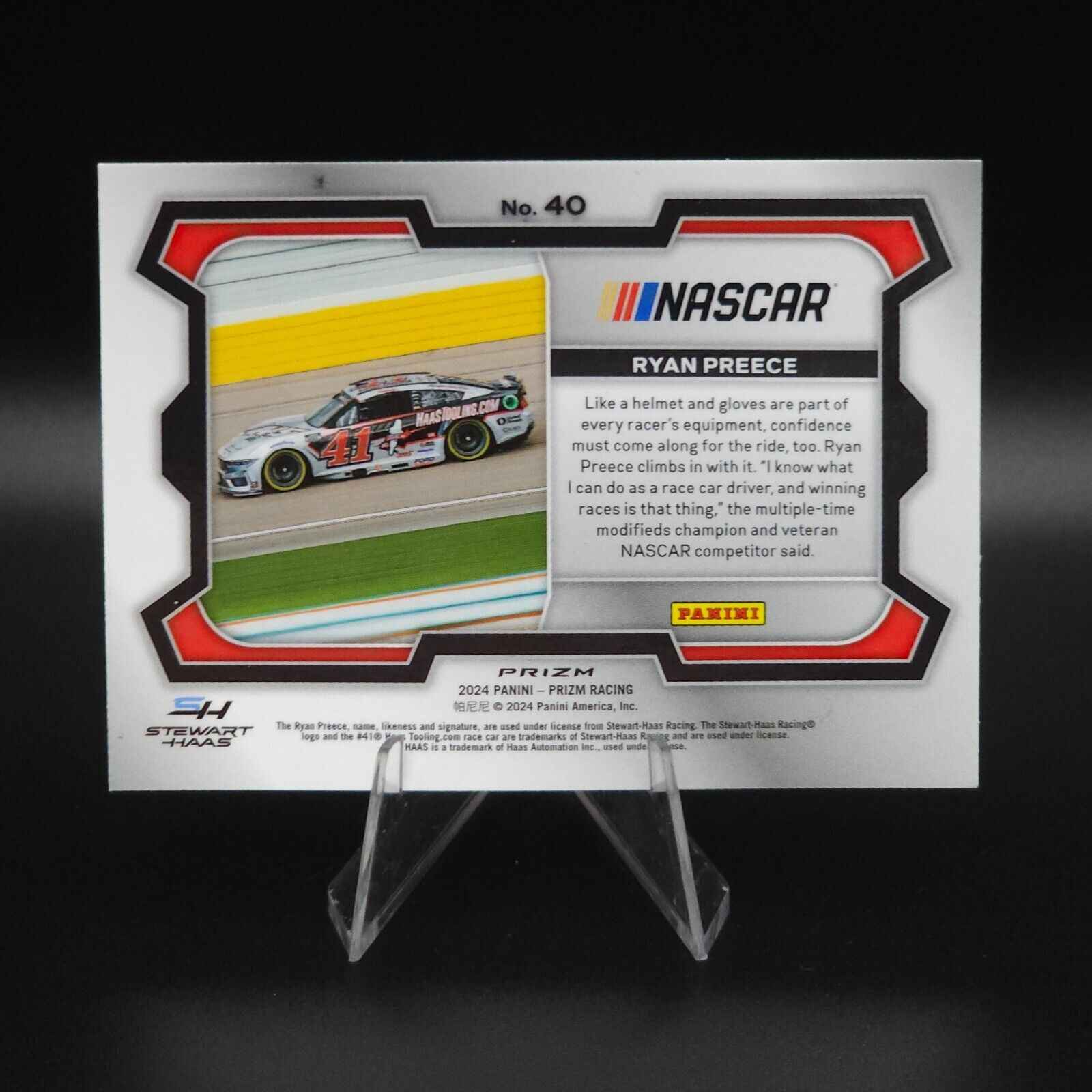 2024 Panini Prizm Racing Blue Cracked Ice Rides #40 Ryan Preece - NASCARD.shop