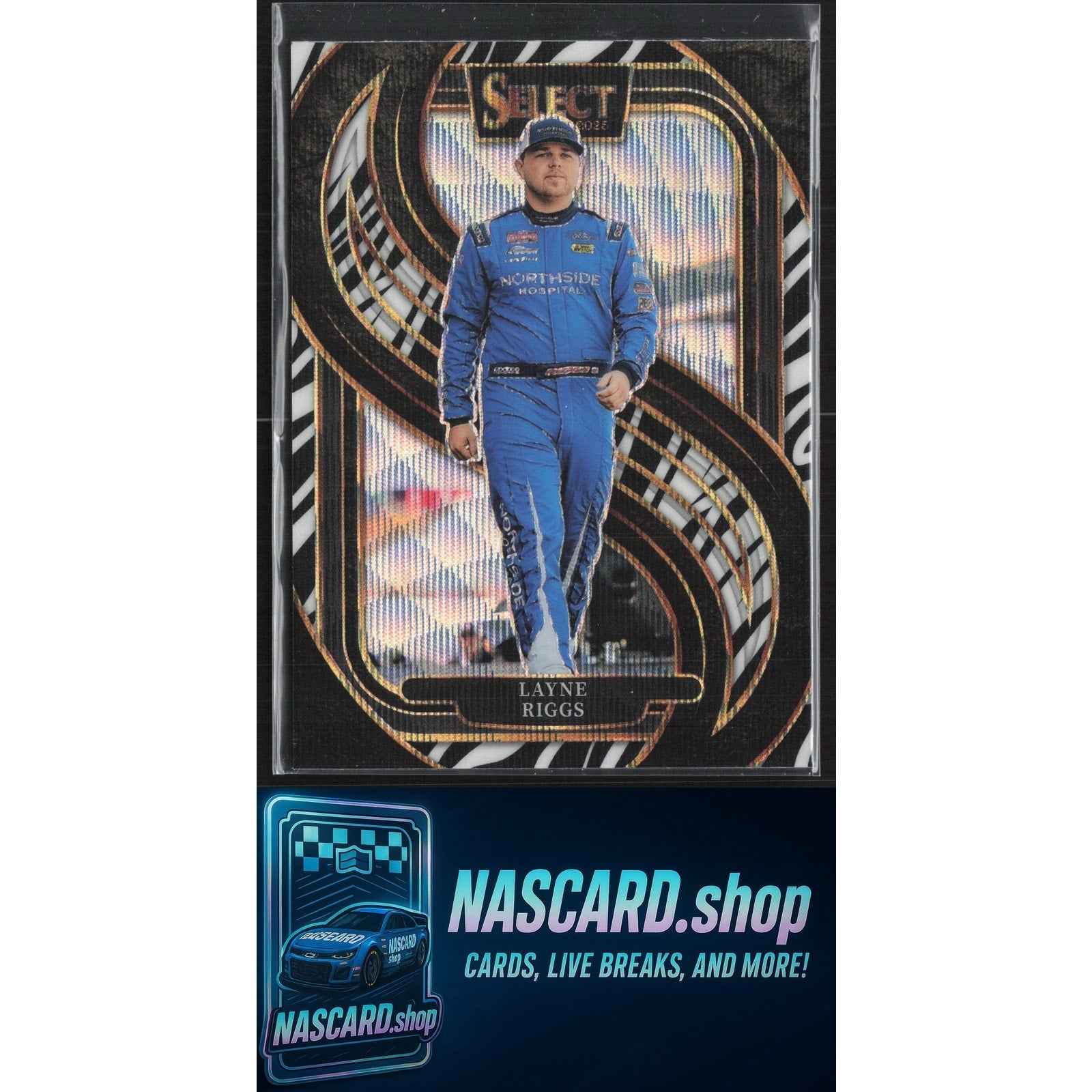 2025 Panini Select #209 Layne Riggs Zebra Prizms