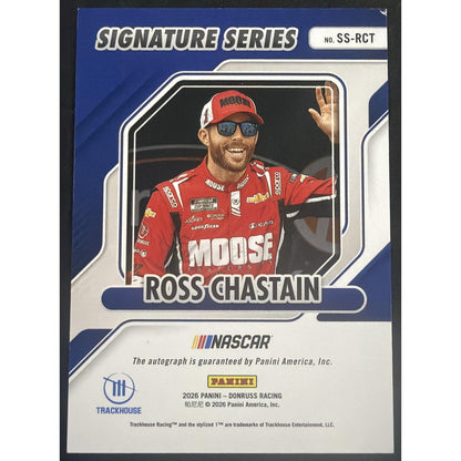 2026 Panini Donruss NASCAR Racing Ross Chastain #6 Signature Series Gold Ice /10