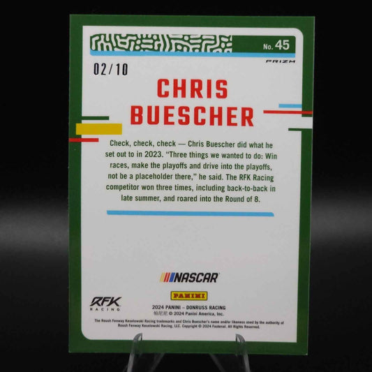 2024 Panini Donruss NASCAR - Chris Buescher #45 Optic Gold /10 - NASCARD.shop