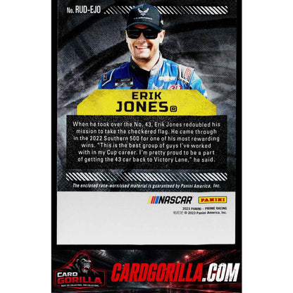 2023 Panini Prime #RUD-EJO Erik Jones Race Used Duals Sheet Metal #/99