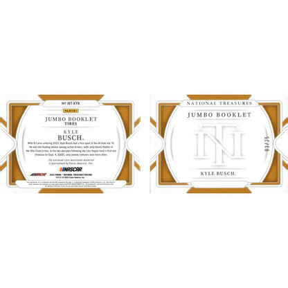 2025 Panini National Treasures #JBT-KYB Kyle Busch Jumbo Booklet Tire #/25