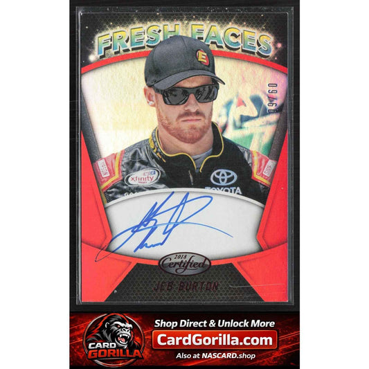 2018 Panini Certified #FFS-JB Jeb Burton Fresh Faces Signatures Red #/60