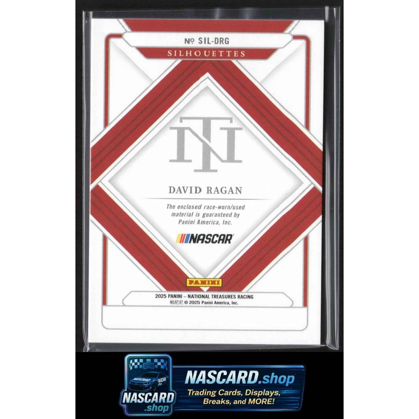 2025 Panini National Treasures #SIL-DRG David Ragan Silhouettes Holo Silver #/30