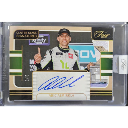 2025 Panini Turn Four Aric Almirola Center Stage Signatures Holo Gold #/5