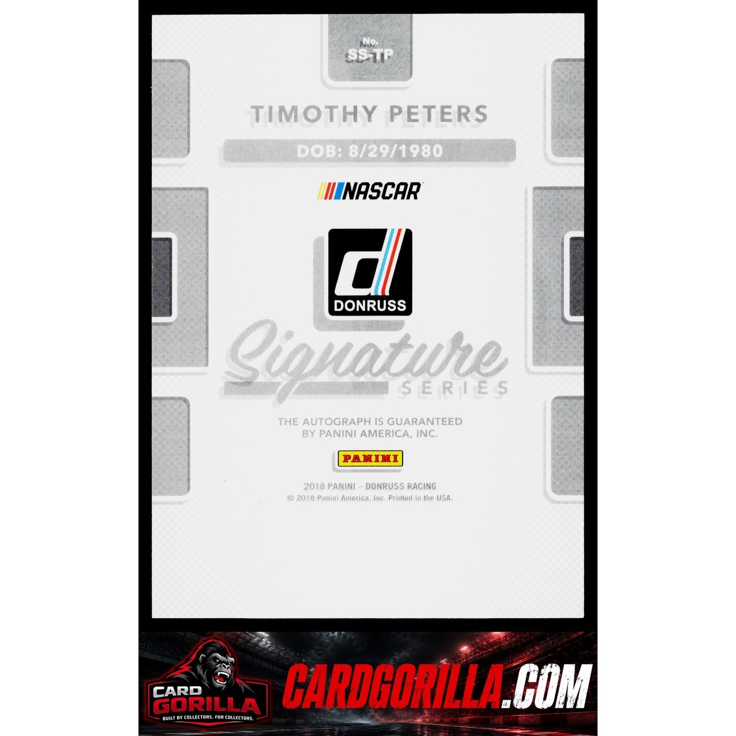 2018 Donruss #SS-TP Timothy Peters Signature Series