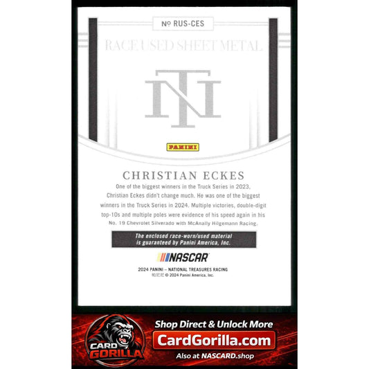 2024 Panini National Treasures Christian Eckes Race Used Sheet Metal #/99