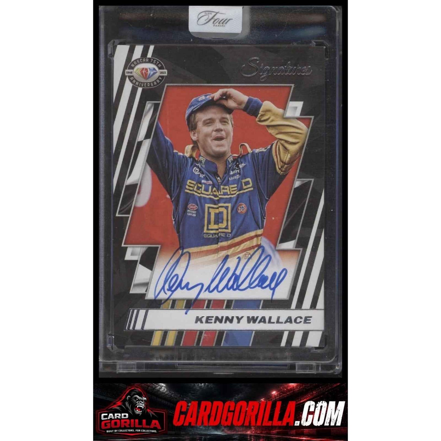 2025 Panini Turn Four #75-KW Kenny Wallace NASCAR 75th Anniversary Signatures