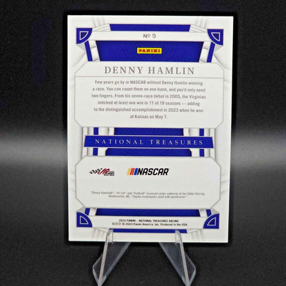 2023 Panini National Treasures Base Green #9 Denny Hamlin /5 - NASCARD.shop