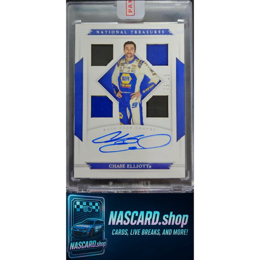 2021 National Treasures Chase Elliott Quad Race Gear Graphs Holo Silver #09/15 - NASCARD.shop