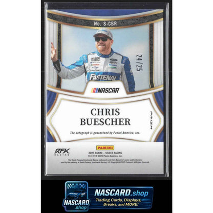 2025 Panini Select #S-CBR Chris Buescher Signatures Tie-Dye Prizms #/25