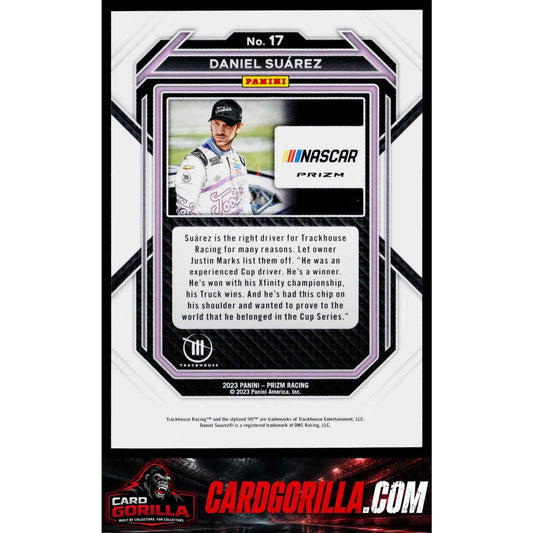 2023 Panini Prizm #17 Daniel Suarez White Sparkle Prizm