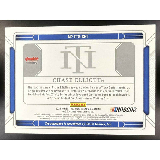 2025 Panini National Treasures Chase Elliott #TTS-CET Triple Threat Signers /99