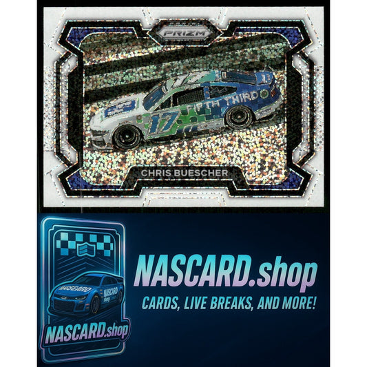 2024 Panini Prizm #79 Chris Buescher White Sparkle - NASCARD.shop