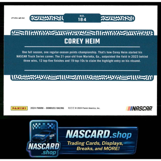 2024 Donruss #184 Corey Heim Optic Blue Velocity