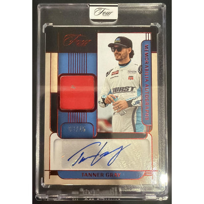 2026 Panini Turn Four Racing Tanner Gray #15 Jumbo Memorabilia Auto Red /15 MEM