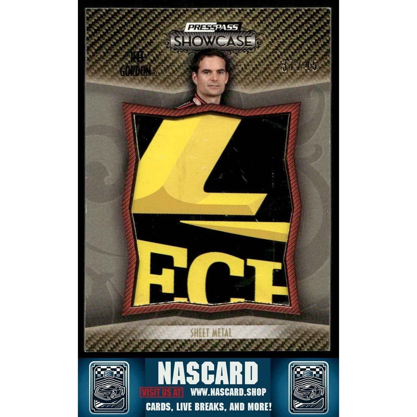 2010 Press Pass Showcase - Prized Pieces Memorabilia Holo Gold Jeff Gordon /45 - NASCARD.shop